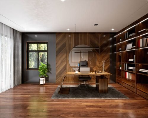 3d render od working office interior